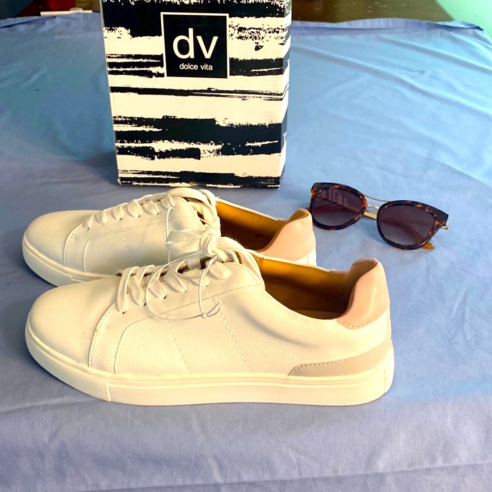 DOLCE VITA white leather sneakers
